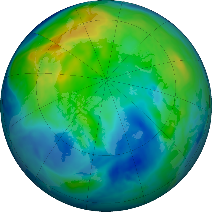 Arctic ozone map for 06 November 2016